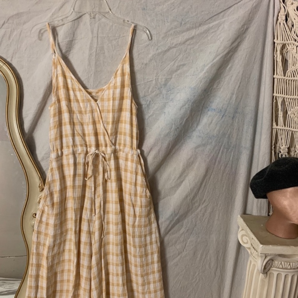 Priced to Sell - Christy Dawn Yellow and White Plaid Jumpsuit - Picture 10 of 12